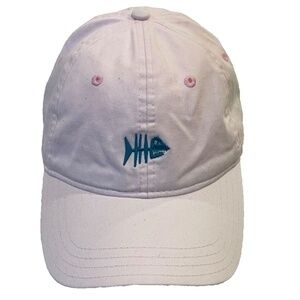 Player Brand Women's Pink Adjustable Baseball‎ Cap; Fish Skeleton logo